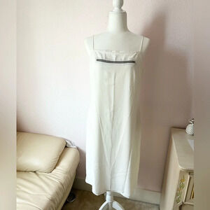 White Finity spaghetti straps square neck midi dress size 12